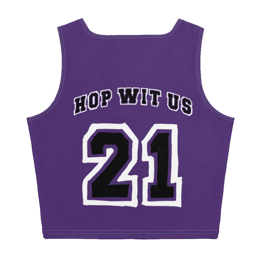 BUNNII GANG "TEAM BUNNII" Purple Crop Top