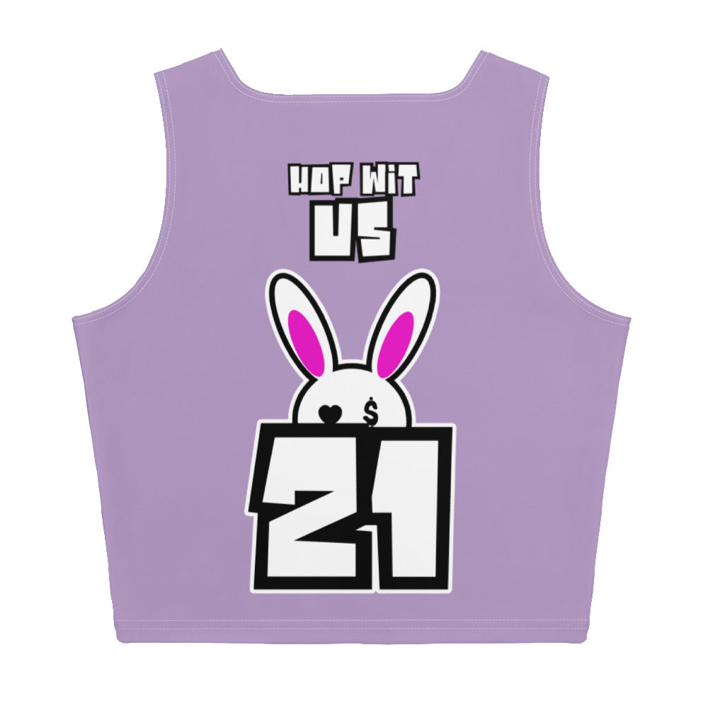 BUNNII GANG "TEAM BUNNII" LAVENDER Crop Top
