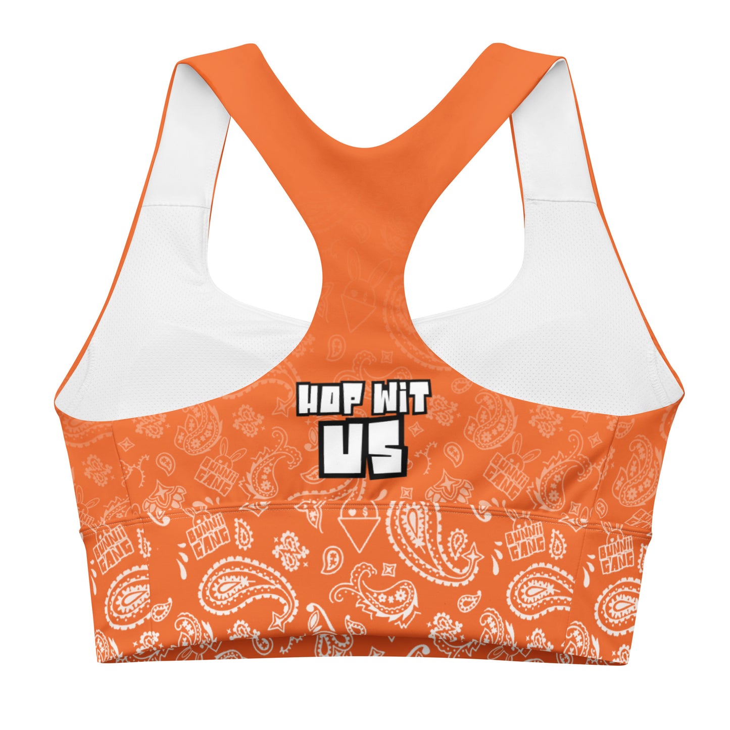 BUNNII GANG "ORANGE" BANDANA Sports Bra