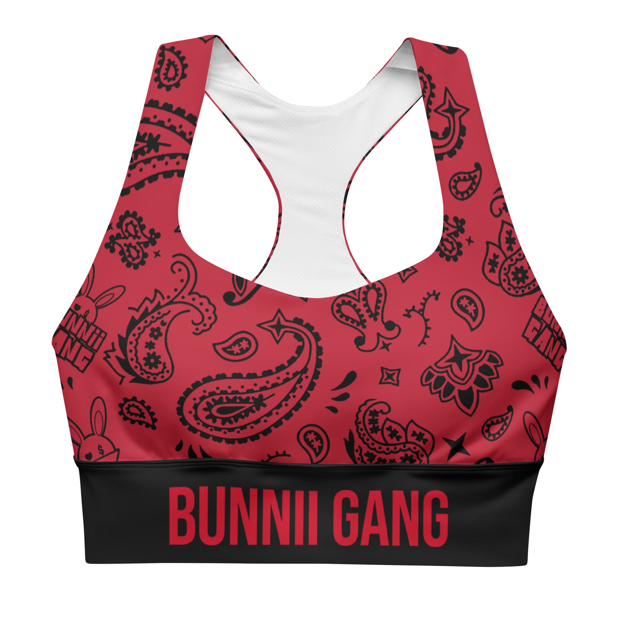 BUNNII GANG "RED BANDANA" Sports Bra