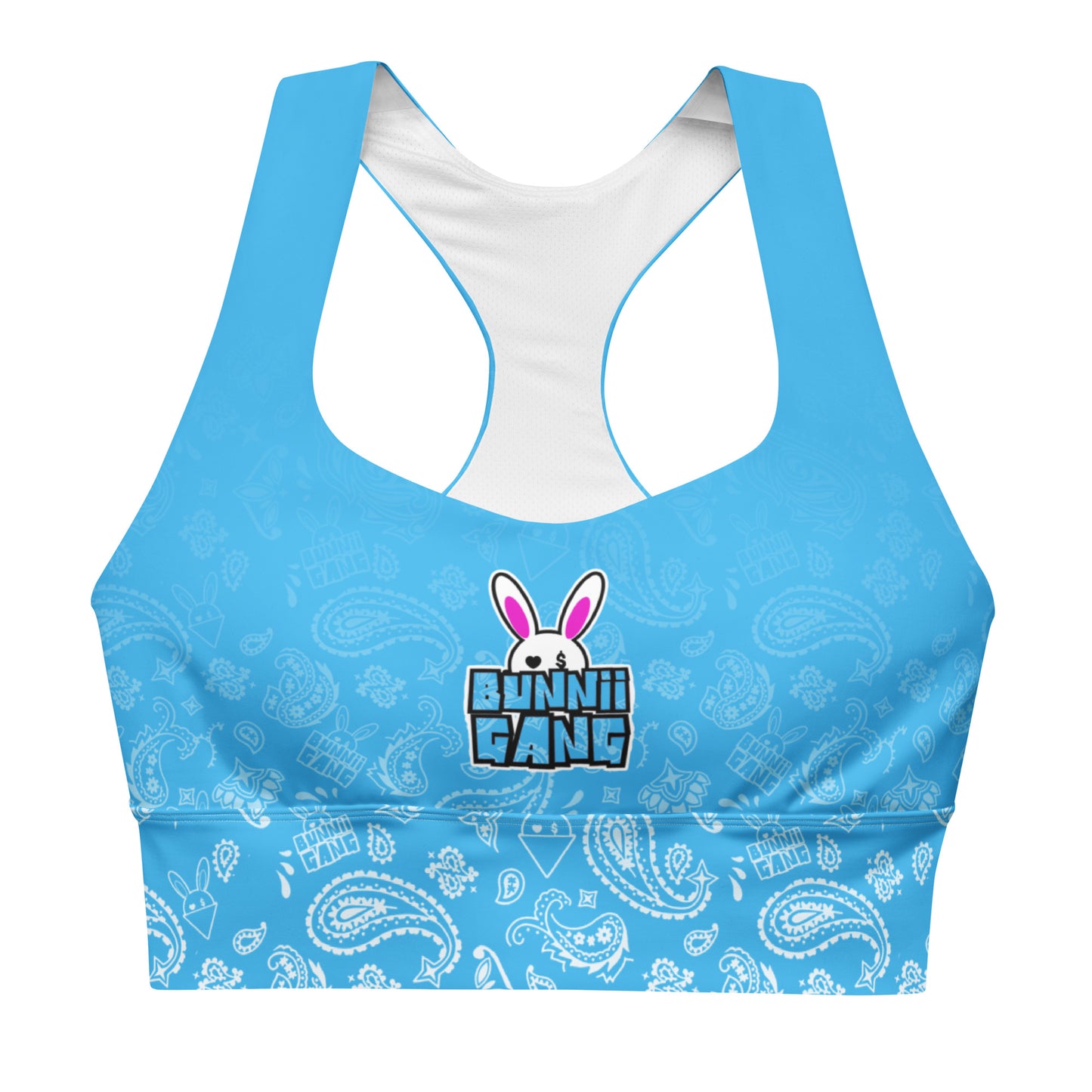 BUNNII GANG "SKY BLUE" BANDANA Sports Bra