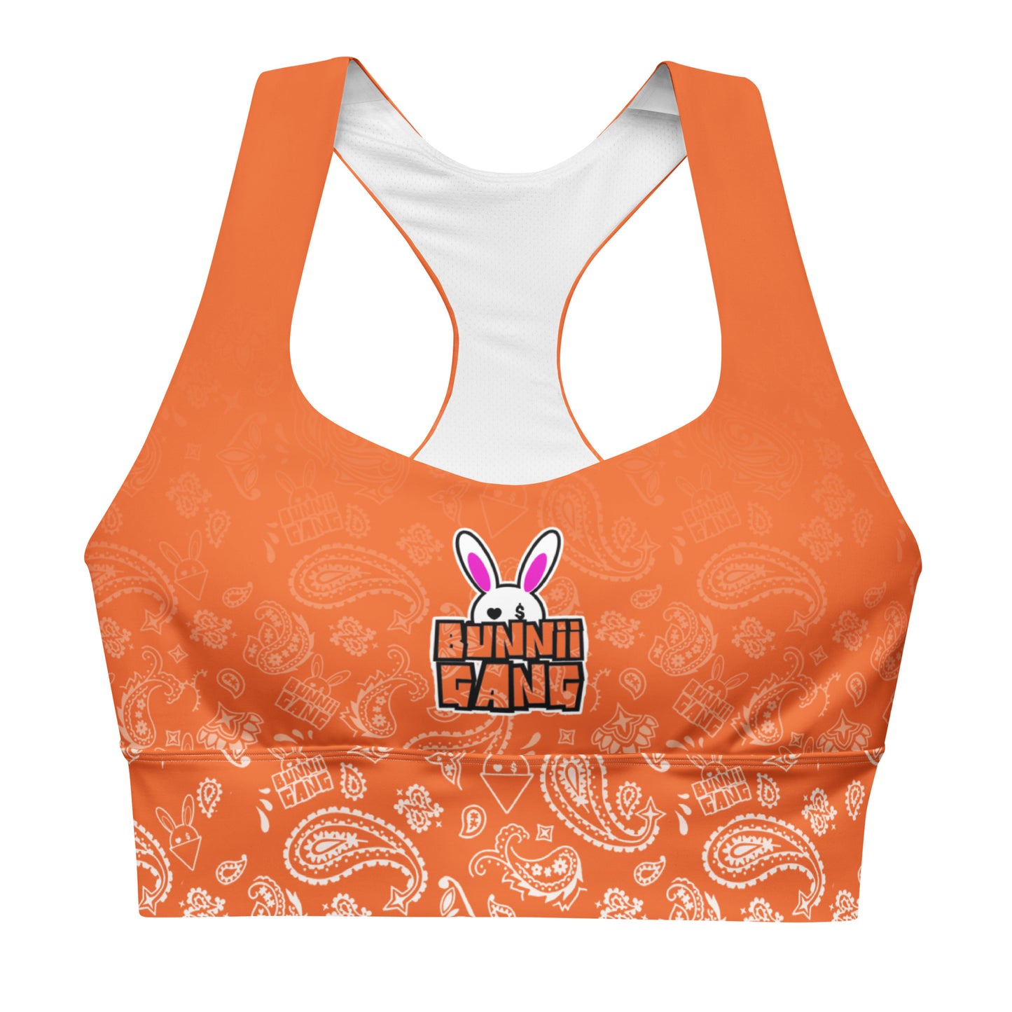 BUNNII GANG "ORANGE" BANDANA Sports Bra