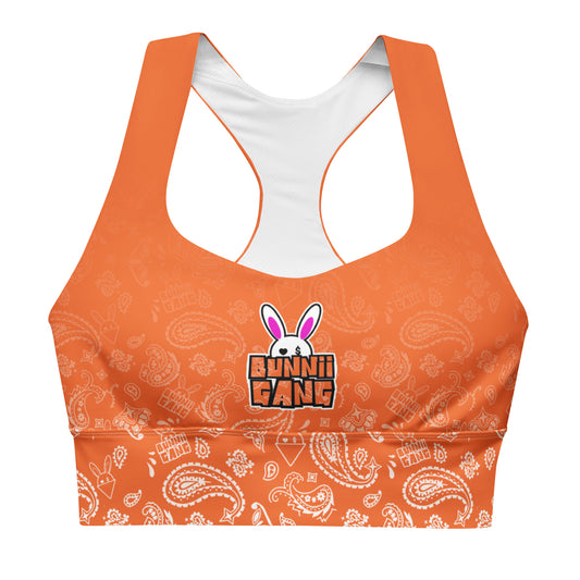 BUNNII GANG "ORANGE" BANDANA Sports Bra