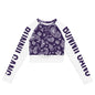 BUNNII GANG "PURPLE BANDANA" Long-Sleeve Crop Top