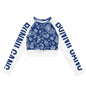 BUNNII GANG "BLUE BANDANA" Crop Long-Sleeve Top