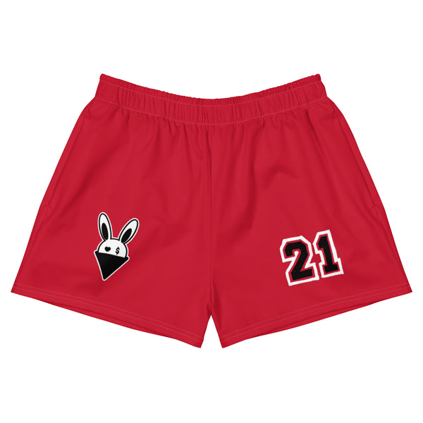 BUNNII GANG "TEAM BUNNII" Red Athletic Shorts