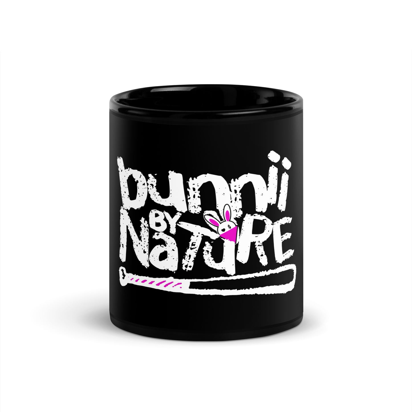 BUNNII GANG "BUNNII BY NATURE" Black Glossy Mug