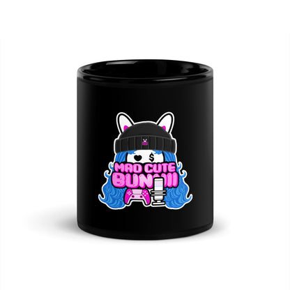 MAD CUTE BUNNII - Black Glossy Mug