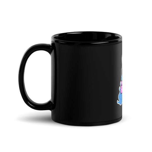 MAD CUTE BUNNII - Black Glossy Mug