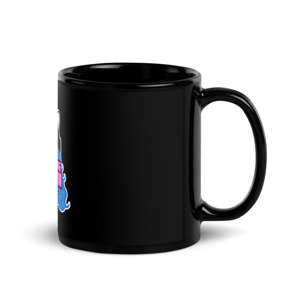 MAD CUTE BUNNII - Black Glossy Mug