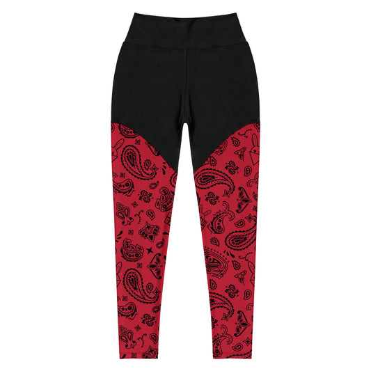 BUNNII GANG "RED BANDANA" Sports Leggings