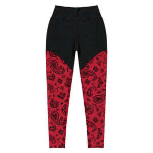 BUNNII GANG "RED BANDANA" Sports Leggings