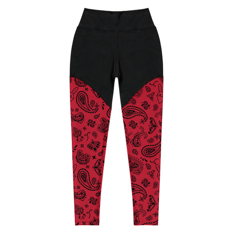 BUNNII GANG "RED BANDANA" Sports Leggings