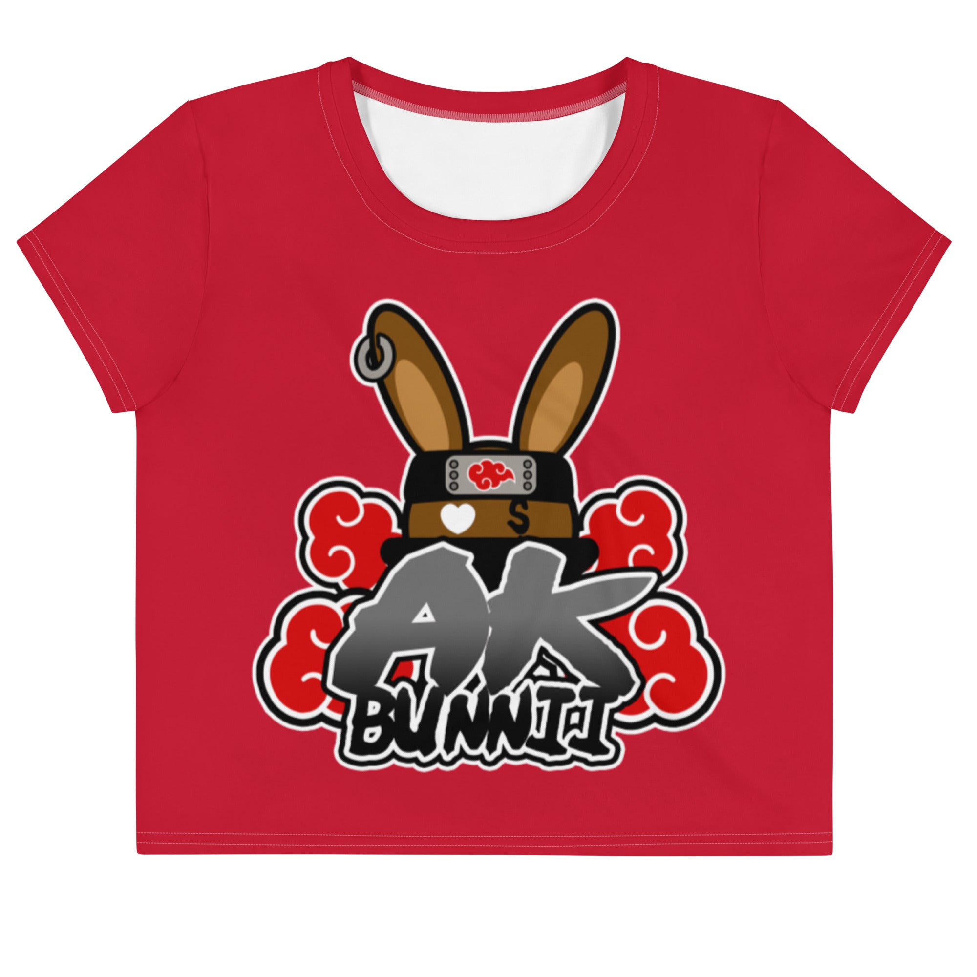 BUNNII GANG "AK BUNNII" All-Over Print Crop Tee