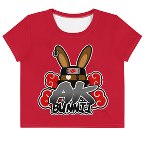 BUNNII GANG "AK BUNNII" All-Over Print Crop Tee
