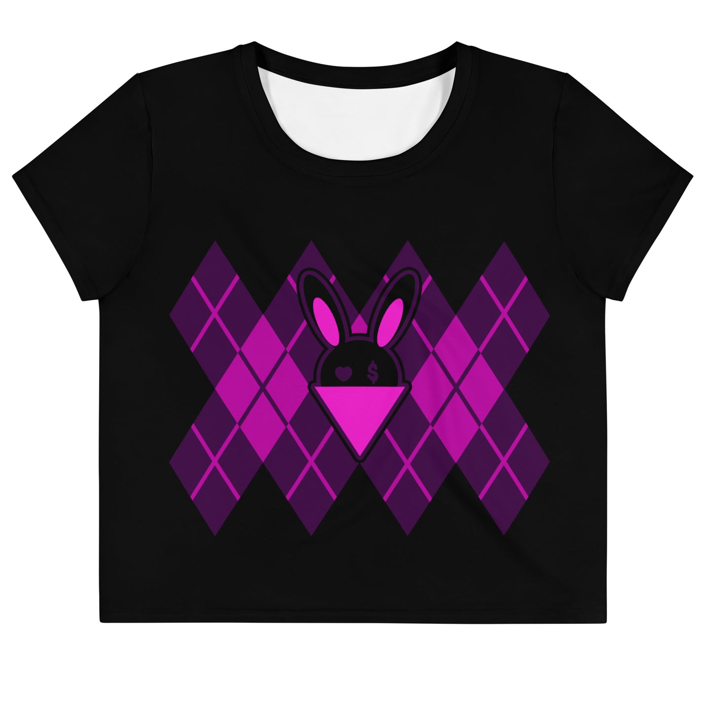 BUNNII GANG "BLACK ARGYLE" Crop Tee