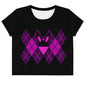 BUNNII GANG "BLACK ARGYLE" Crop Tee