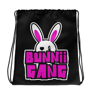 BUNNII GANG Black Drawstring bag
