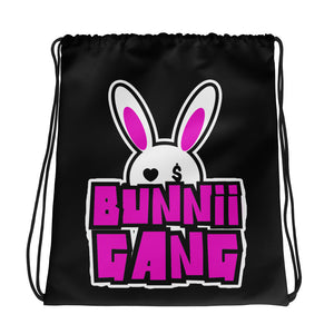 BUNNII GANG Black Drawstring bag