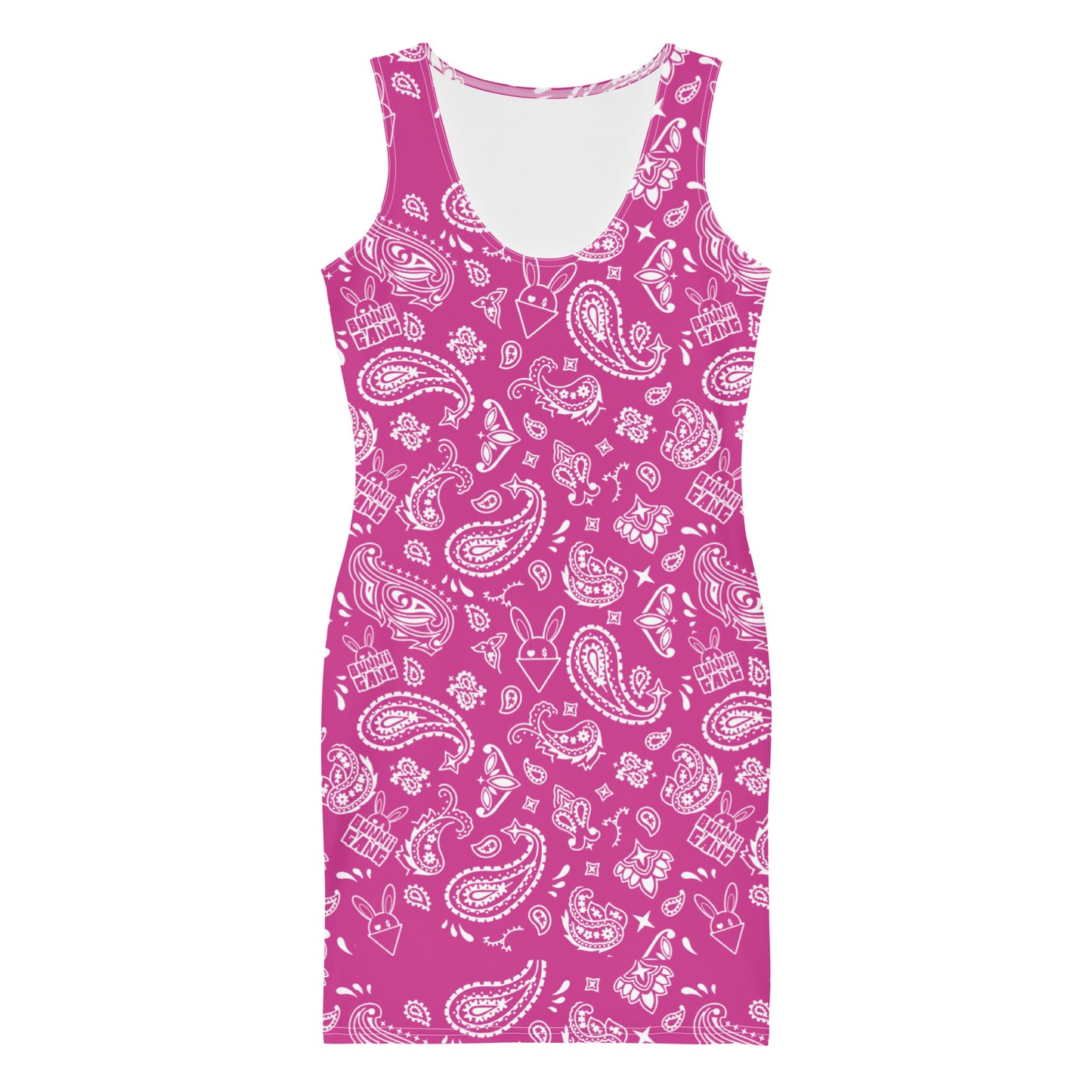 BUNNII GANG "PINK BANDANA" Fitted Dress