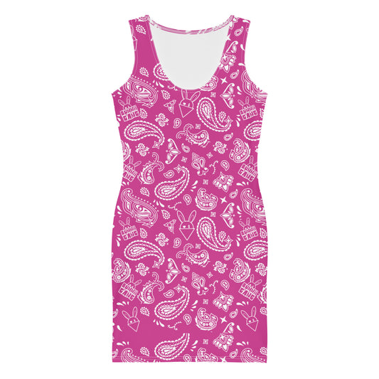 BUNNII GANG "PINK BANDANA" Fitted Dress