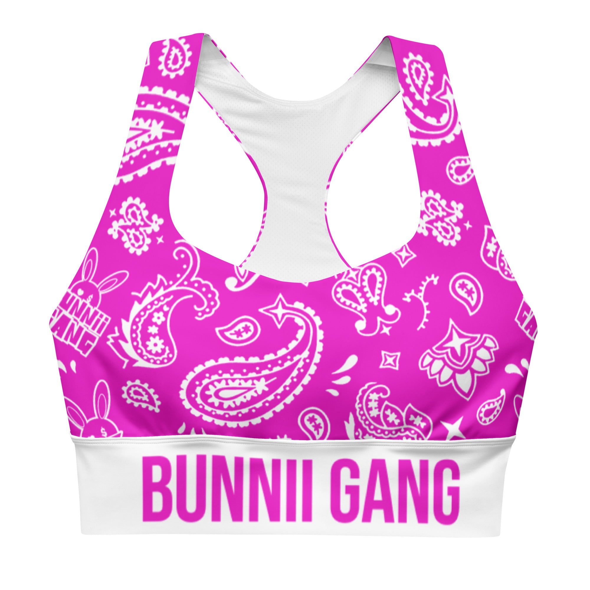 BUNNII GANG "PINK BANDANA" Sports Bra