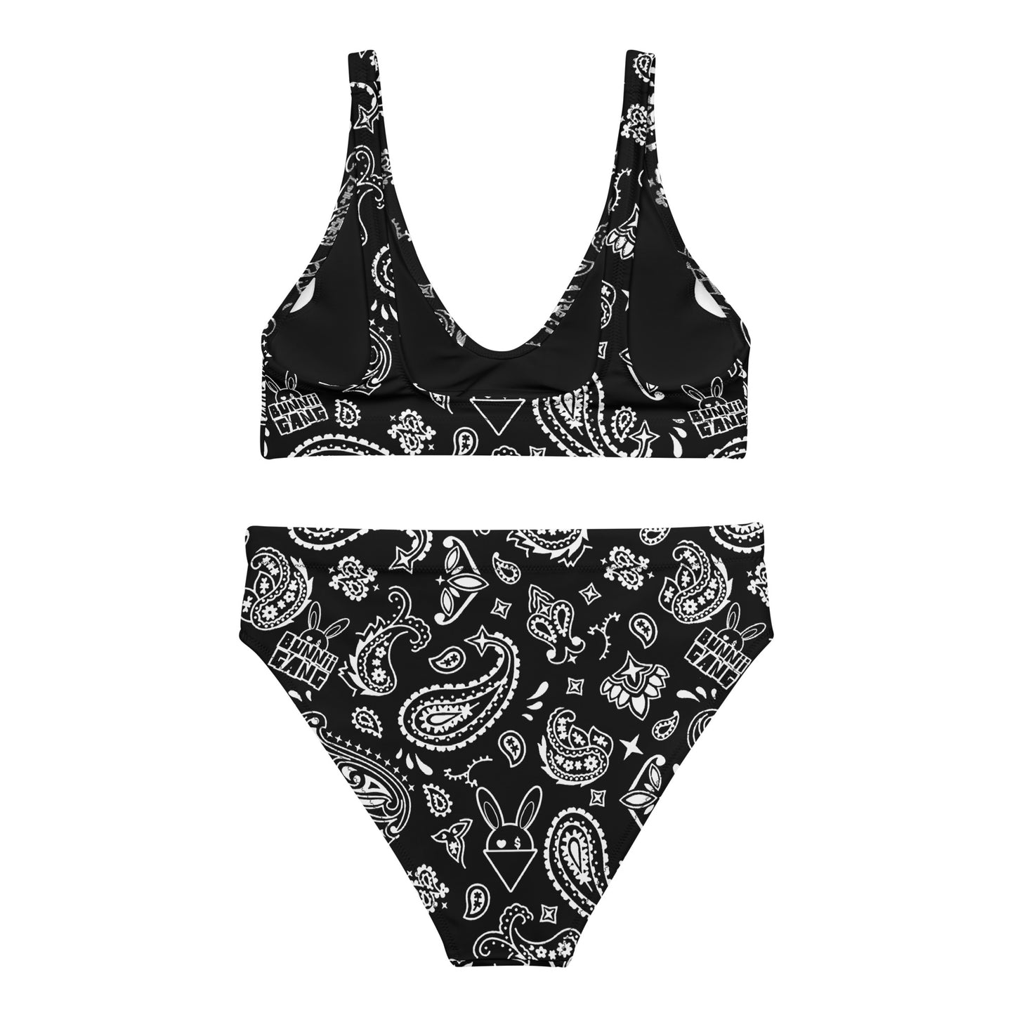 BUNNII GANG "BLACK BANDANA" High-Waisted Bikini