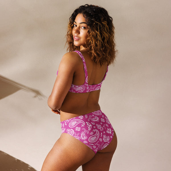 BUNNII GANG "PINK BANDANA" High-Waisted Bikini