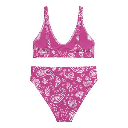 BUNNII GANG "PINK BANDANA" High-Waisted Bikini