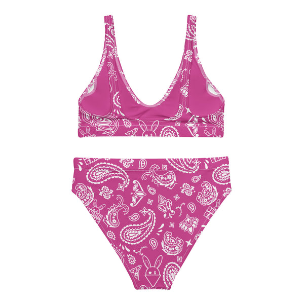 BUNNII GANG "PINK BANDANA" High-Waisted Bikini