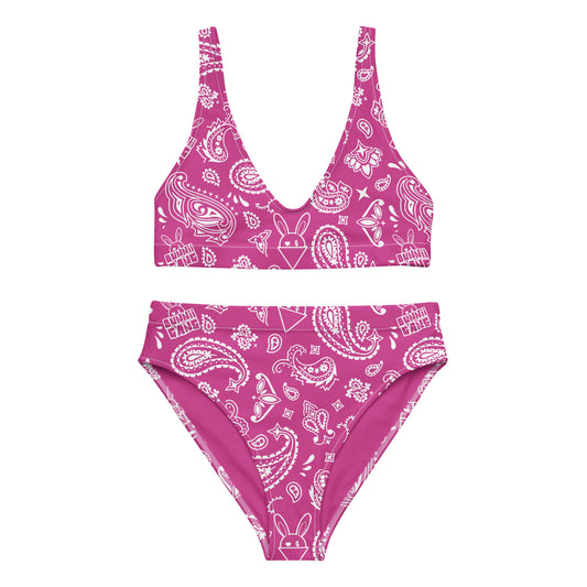 BUNNII GANG "PINK BANDANA" High-Waisted Bikini