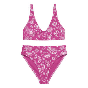 BUNNII GANG "PINK BANDANA" High-Waisted Bikini