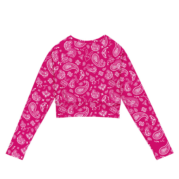 BUNNII GANG "BUNNII BANDANA" Long-sleeve crop top