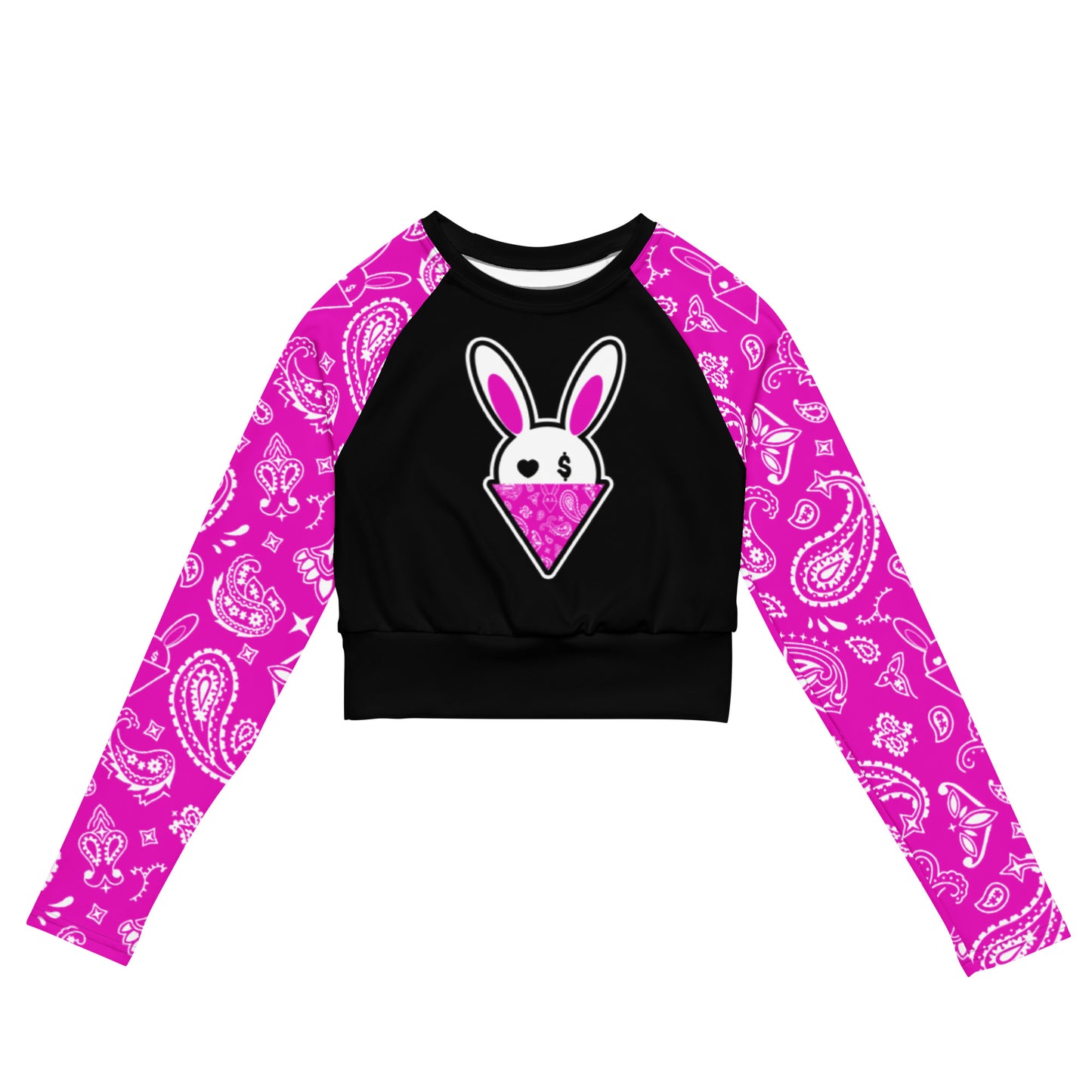 BUNNII GANG "BUNNII BANDANA" Long-sleeve crop top