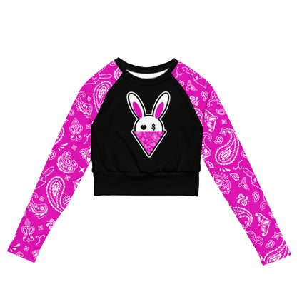 BUNNII GANG "BUNNII BANDANA" Long-sleeve crop top