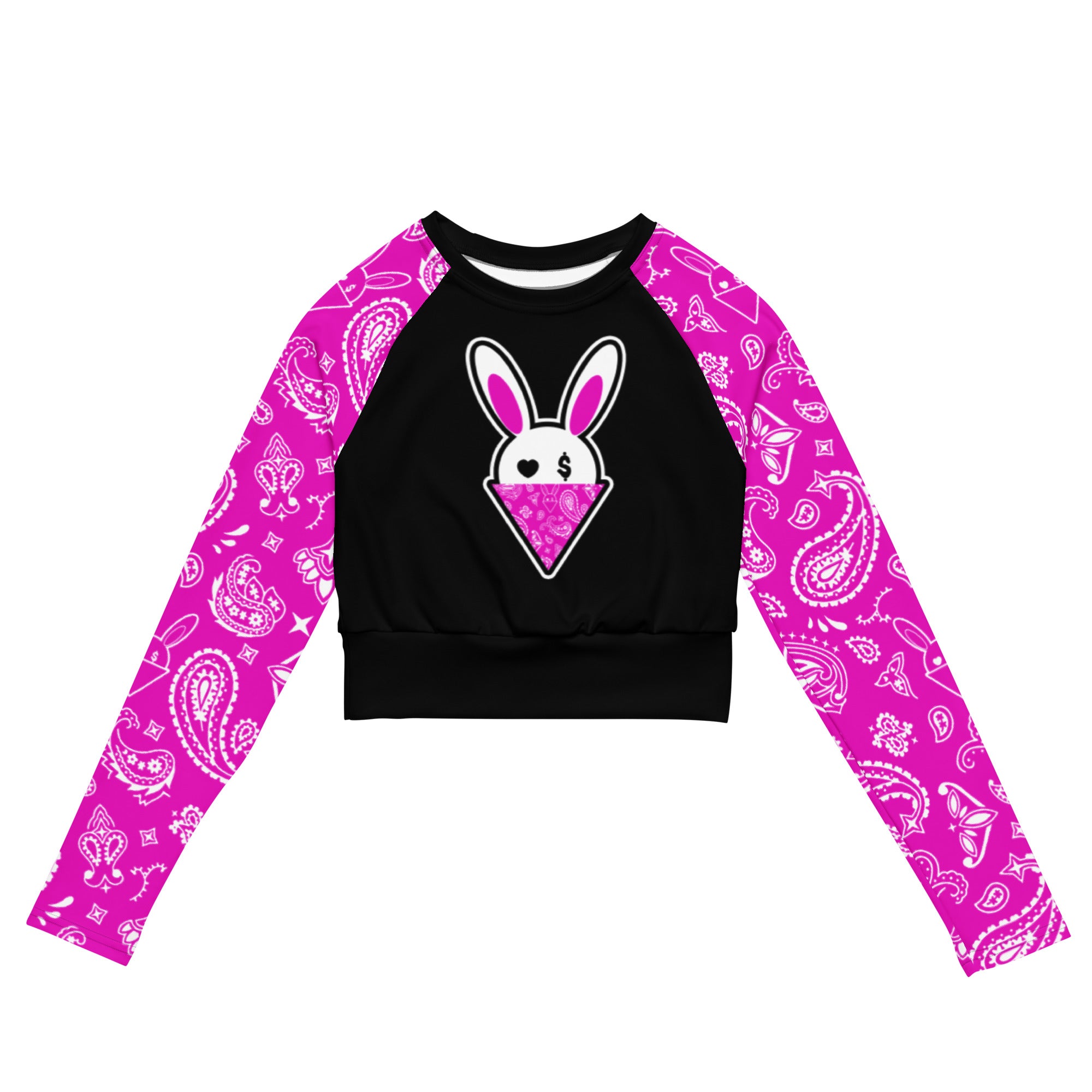 BUNNII GANG "BUNNII BANDANA" Long-sleeve crop top