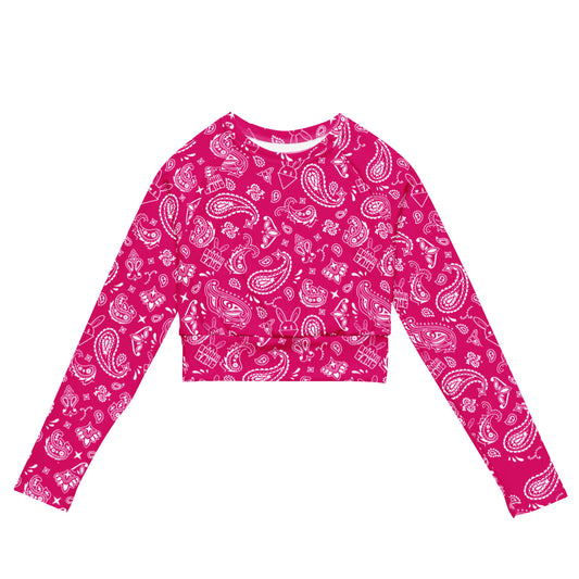 BUNNII GANG "BUNNII BANDANA" Long-sleeve crop top