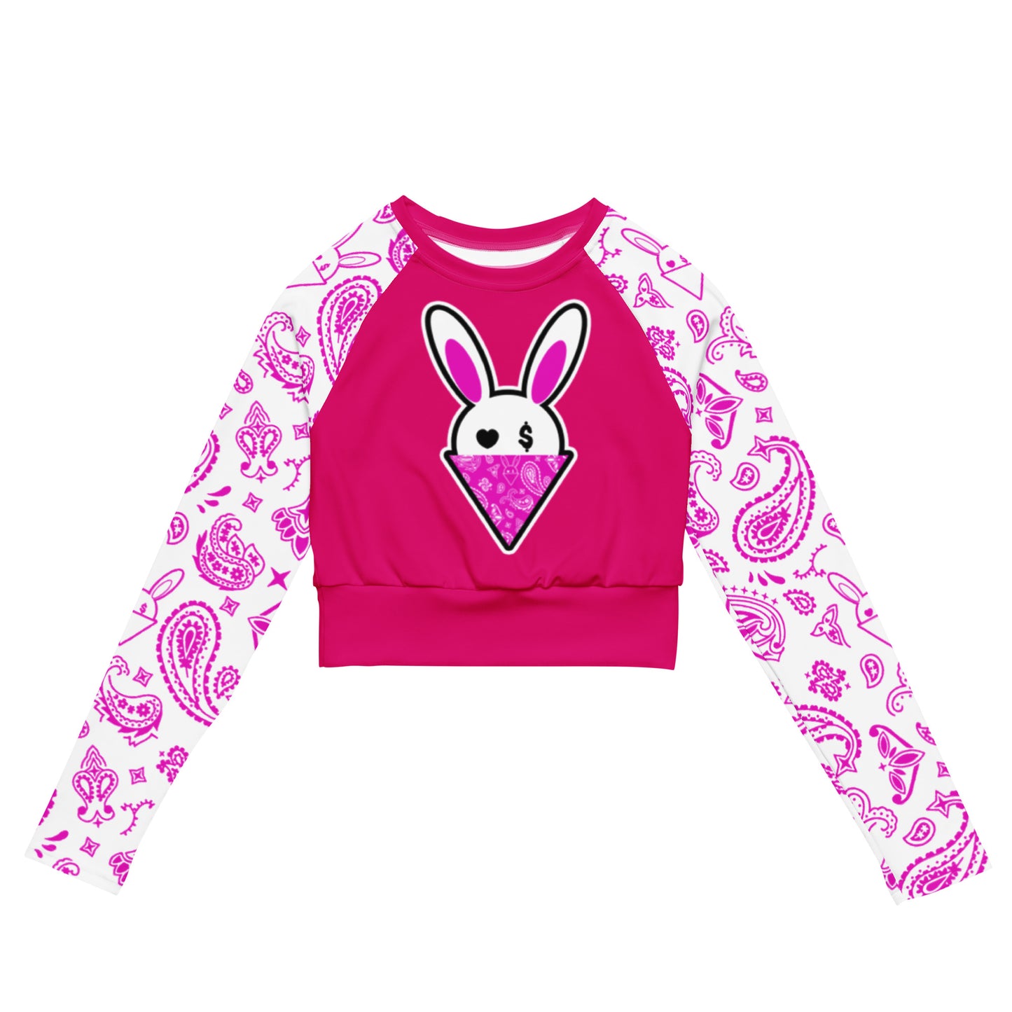 BUNNII GANG "BUNNII BANDANA" Long-sleeve crop top