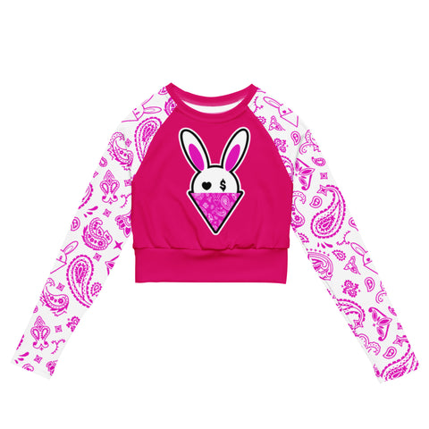 BUNNII GANG "BUNNII BANDANA" Long-sleeve crop top