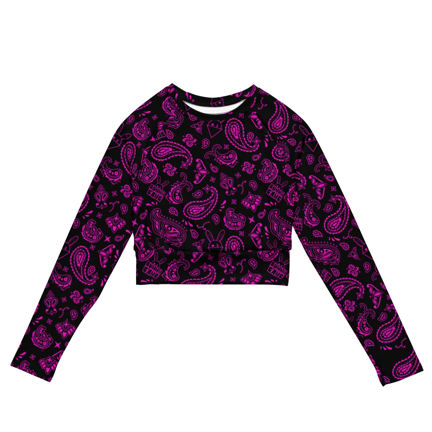 BUNNII GANG "BUNNII BANDANA" Long-sleeve crop top