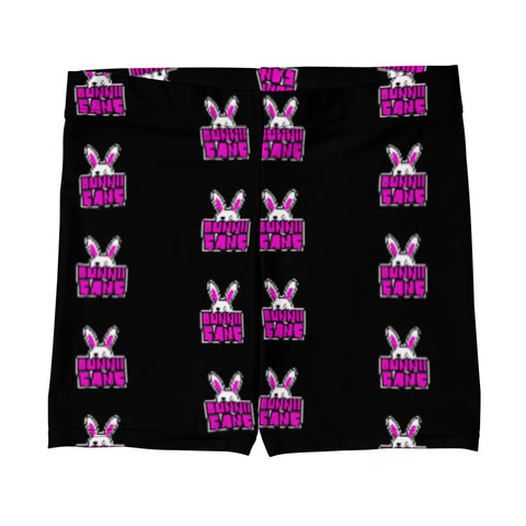 BUNNII GANG BLACK "LOGO" STRETCH SHORTS