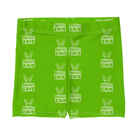 BUNNII GANG GREEN STRETCH SHORTS