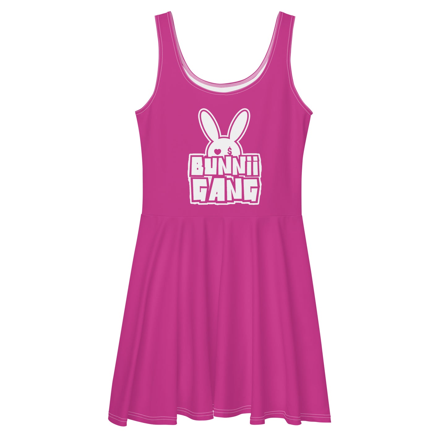 BUNNII GANG " LOGO Skater Dress Pink
