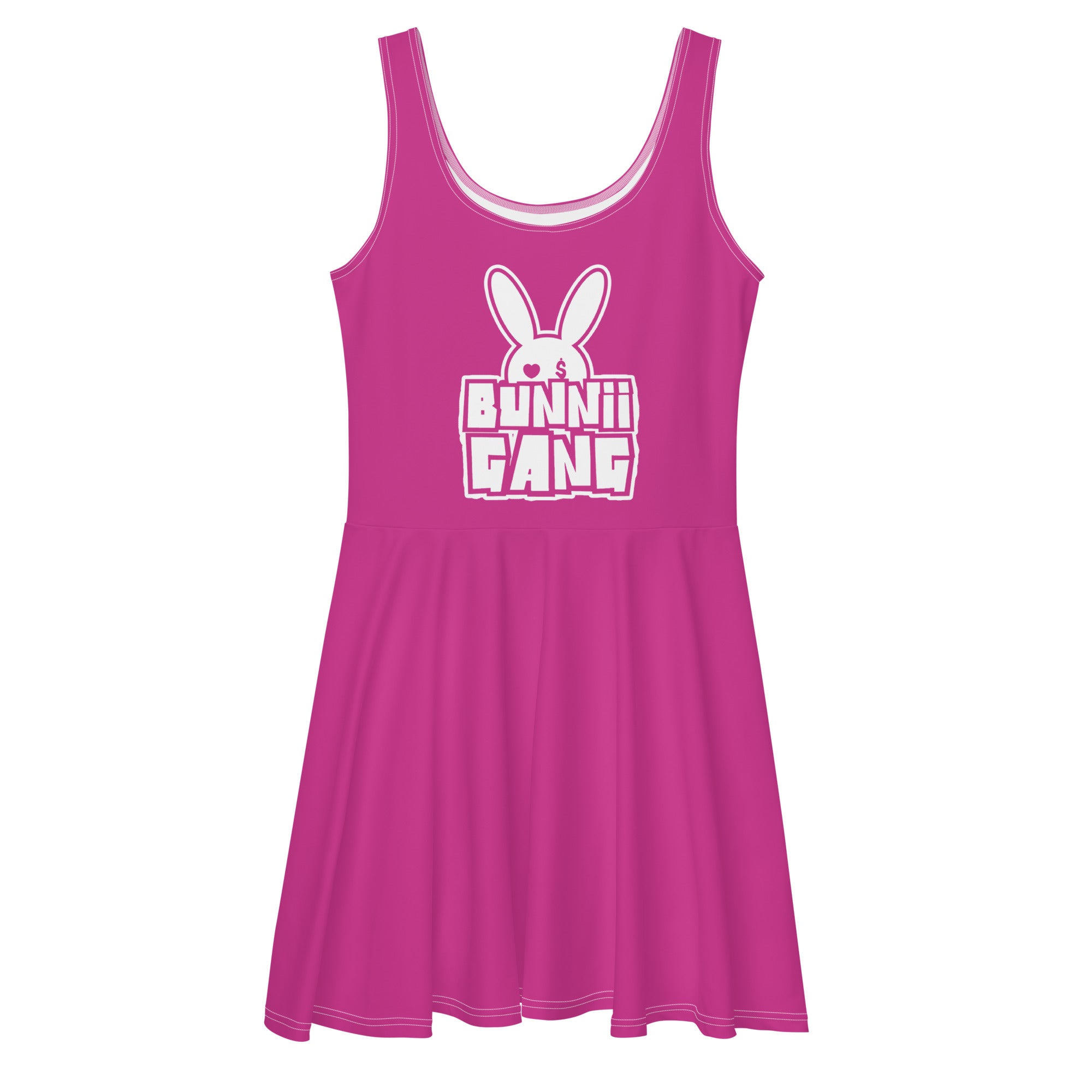BUNNII GANG " LOGO Skater Dress Pink