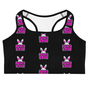 BUNNII GANG BLACK "LOGO" SPORTS BRA