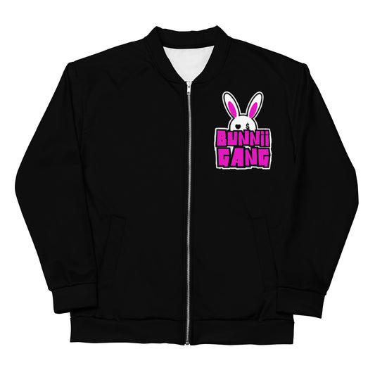 BUNNII GANG "LOGO" Black Bomber Jacket