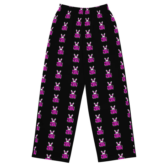 BUNNII GANG "LOGO" Black Wide-leg pants