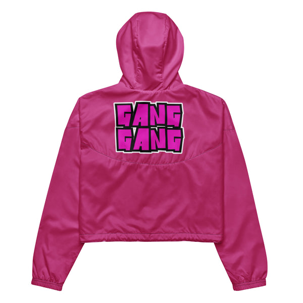 BUNNII GANG "LOGO" Pink Cropped windbreaker
