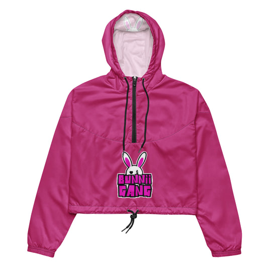 BUNNII GANG "LOGO" Pink Cropped windbreaker
