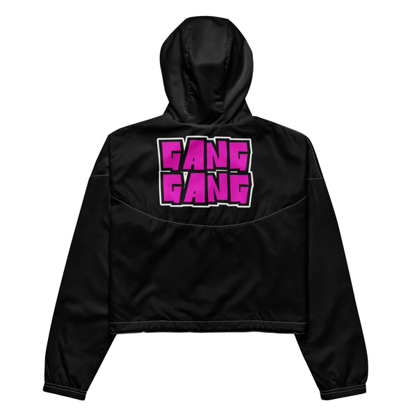 BUNNII GANG "LOGO" Black Cropped windbreaker